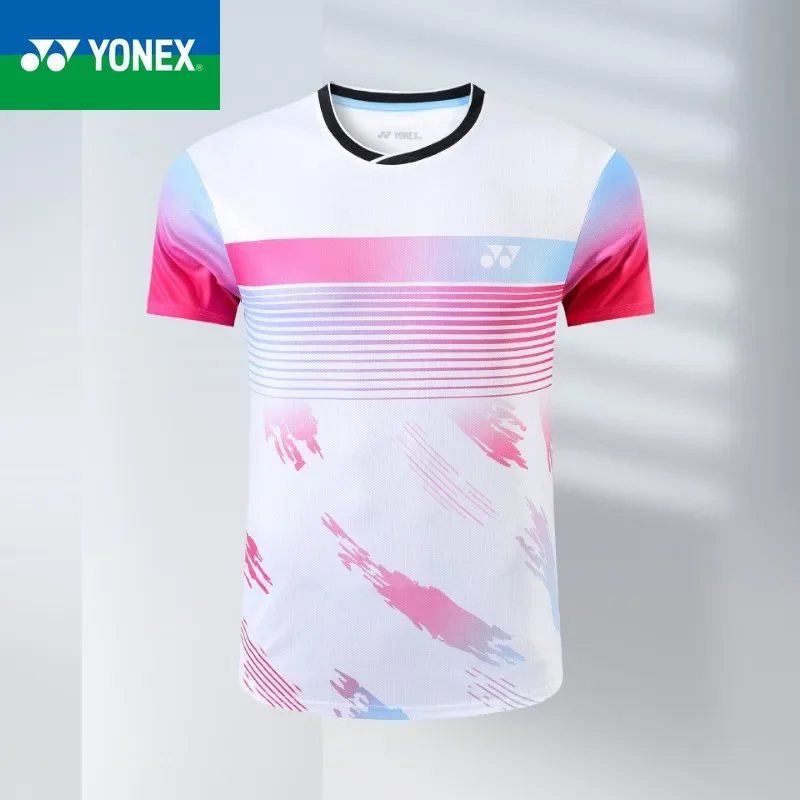 YONEX 2024 весенне-летний новый топ для бадминтона унисекс спортивная футболка