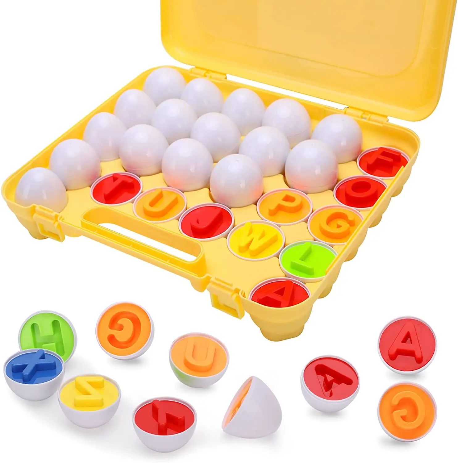 

Letters Matching Eggs 26PCS ABC Alphabet Color Recoginition Sorter Puzzle Easter Travel Bingo Game Uppercase Learning Montessori