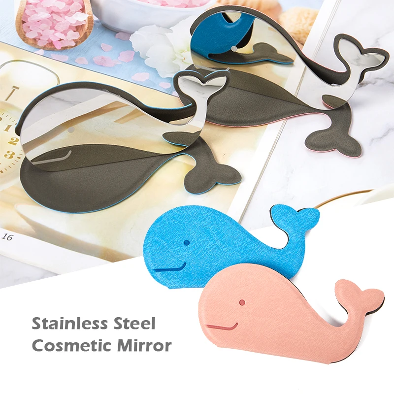 

Портативное мини-зеркало из нержавеющей стали, небьющееся косметическое зеркало, милое карманное зеркало для макияжа