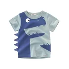 2022 летняя детская футболка, детская одежда, футболка с 3D рисунком динозавра, хлопковые Повседневные детские топы с рисунком для мальчиков и девочек, Прямая поставка