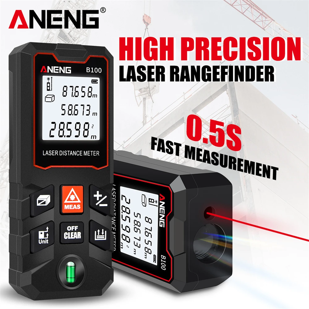 

ANENG B40/60/80/100 Laser Distance Meter Digital Laser Range Finder Distance Area Volume Multimeter Test Tool Measure Device