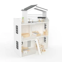 classic wooden baby doll house with furniture accessories w06a404