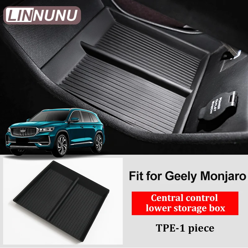 

LINNUNU нижний ящик для хранения центрального управления TPE для Geely Monjaro KX11 Manjaro органайзер для центрального подлокотника Auto 2024 2025 аксессуары