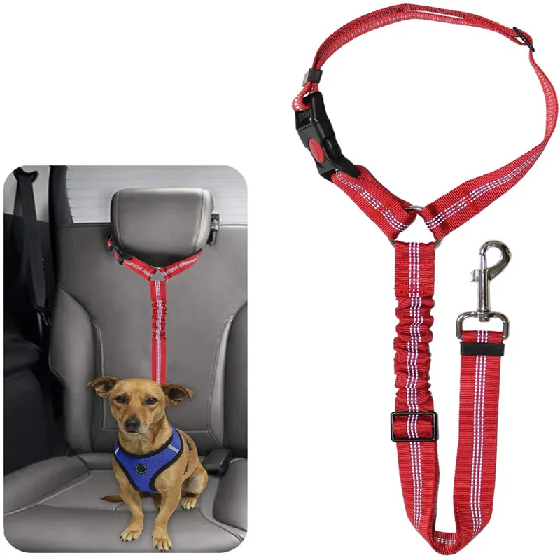 

Pet Dog Safety Adjustable Car Seat Belt Harness Leash Travel Clip Strap Lead Seatbelt Universal For FrenchBulldog Cat Pet Supply