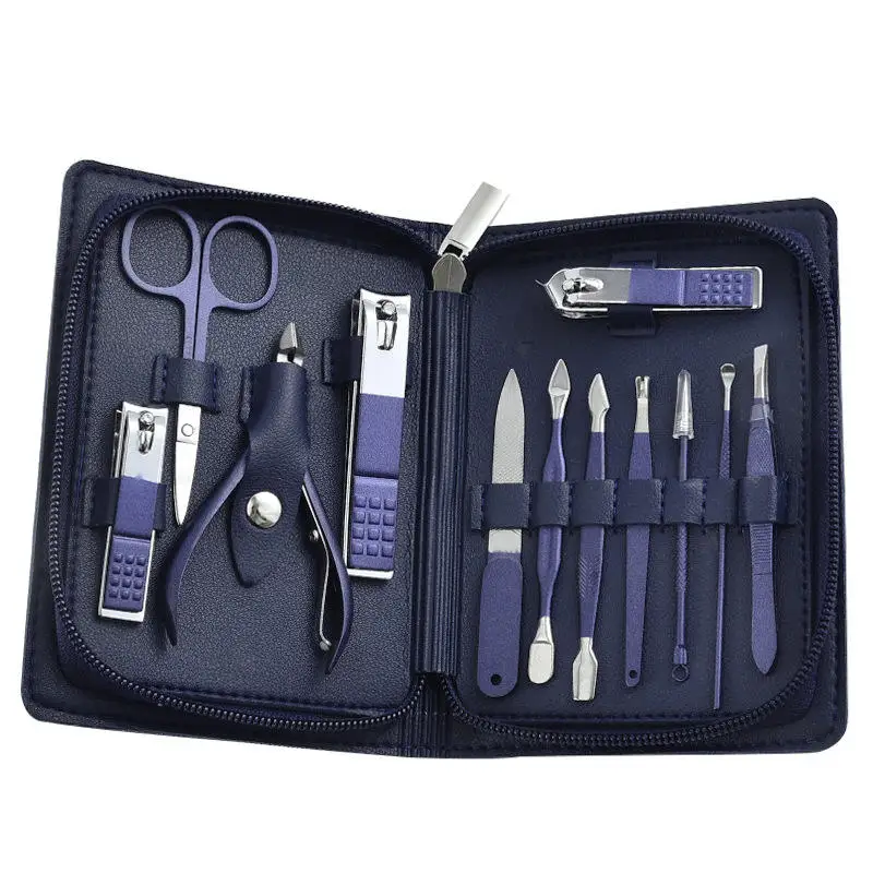 Portable Nail Scissors set Manicure Set Pedicure kit Stainless Steel Nail Clippers Tool Travel Grooming Case