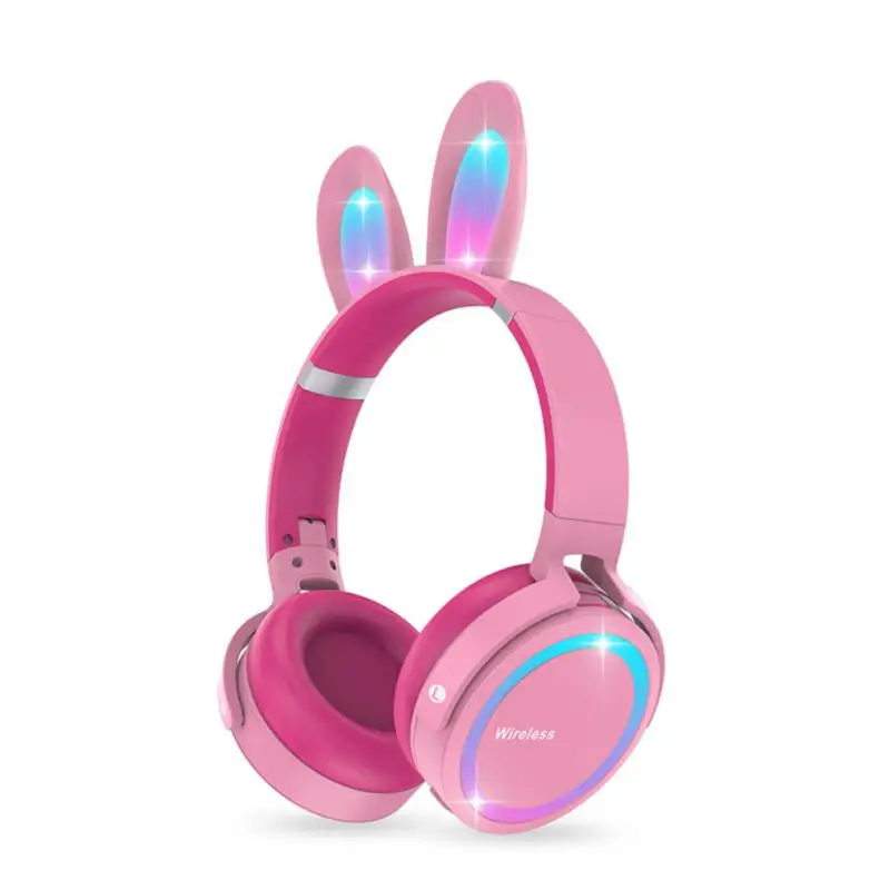 

Childrens Gamer Earbuds With Mic Long Battery Life Cute Rabbit Ears Flash Light Cute Tes Headphones Rabbit Ears Headset Kid Girl