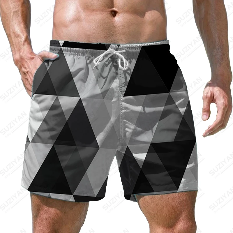 

Summer new men's shorts, stitching 3D printed men's shorts ethnic style men's shorts fashion trendy casual men's shorts