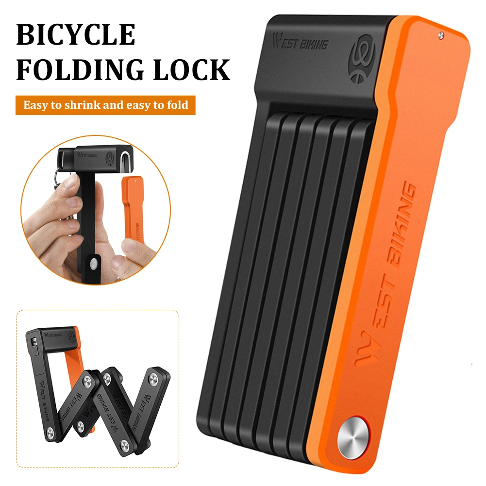 

Foldable Bicycle Lock Security Anti-theft Cycling Lock MTB Road Bicycle Accessories Scooter Electric Bike Chain Lock With 3 Keys