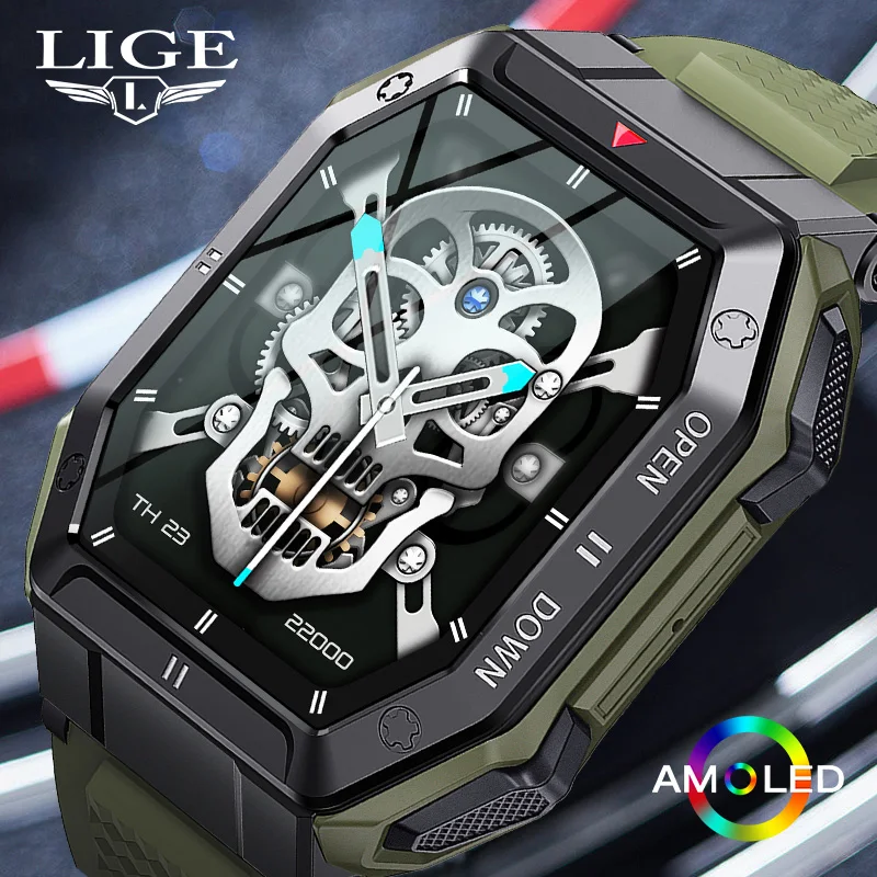 

Смарт-часы LIGE мужские с большим аккумулятором, Bluetooth, для IOS и Android