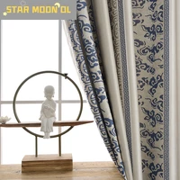 modern chinese high precision jacquard cotton and linen shading curtain