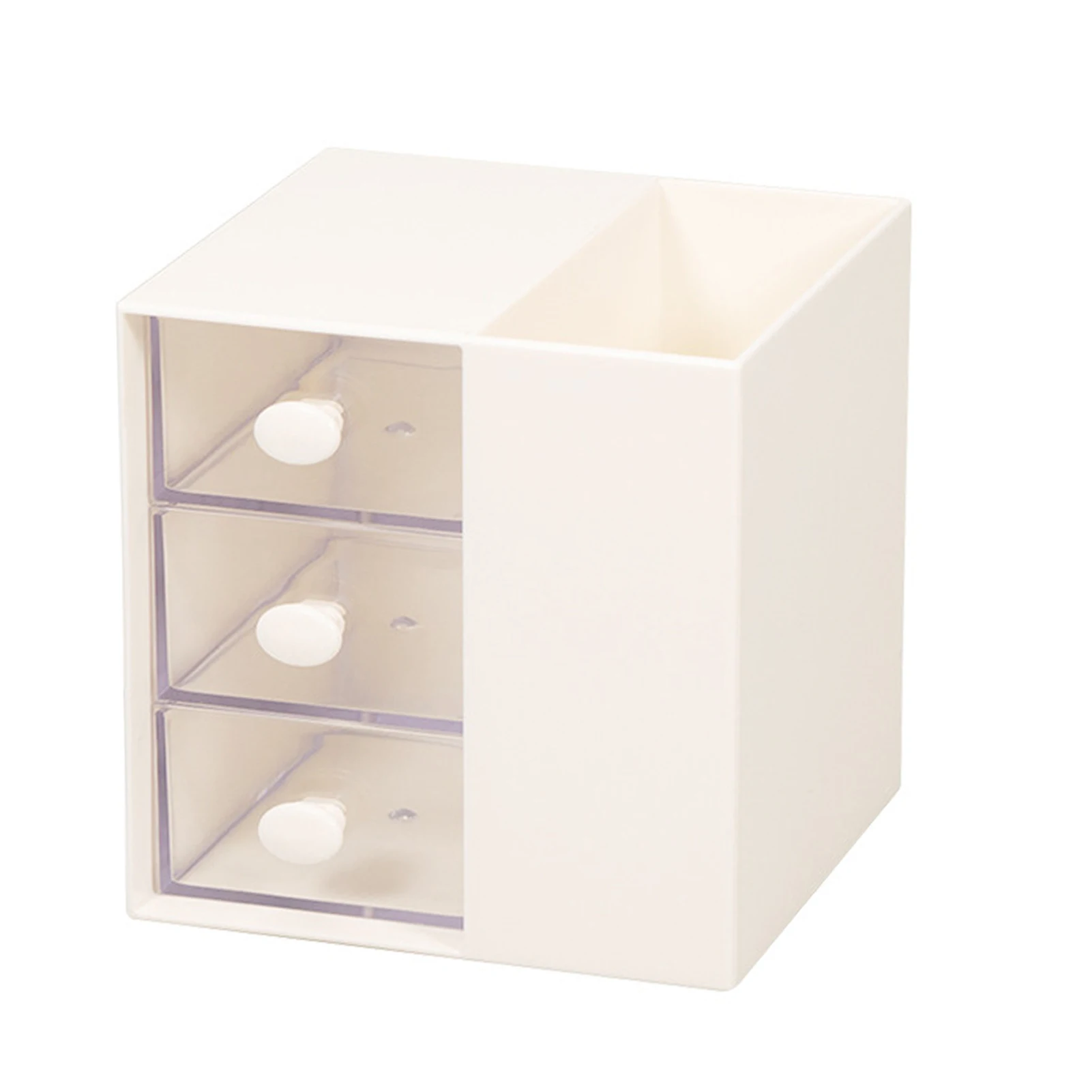 

Multifunctional For Desk Office Smooth School Drop Resistant With Independent Drawers Large Capacity Home Pen Holder Transparent