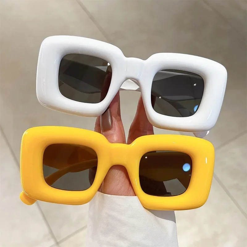 Новые милые квадратные солнцезащитные очки для женщин и мужчин модные забавные