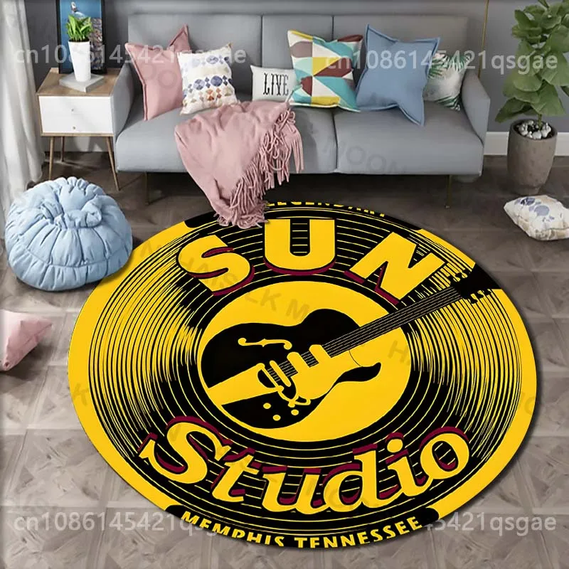 Круглый ковер с логотипом Legendary Music Studio, для гостиной, под диван или стол, большой коврик для домашних животных, мягкий круглый ковер, декор для дома. (art.: 3920dd11bfde9) - 3920dd11bfde9