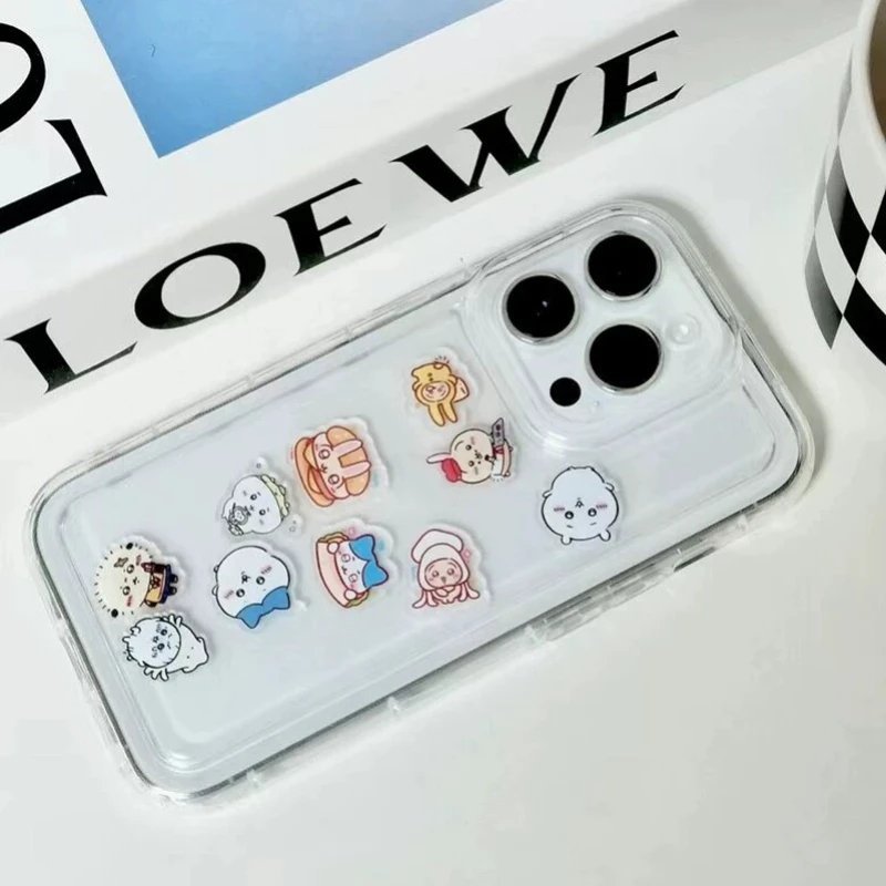 Фото Чехол для телефона Chiikawa Hachiware Usagi Kawaii Anime Cartoon Shake Music Apple Huawei, полностью прозрачный, противоударный, с защитой от падений №5