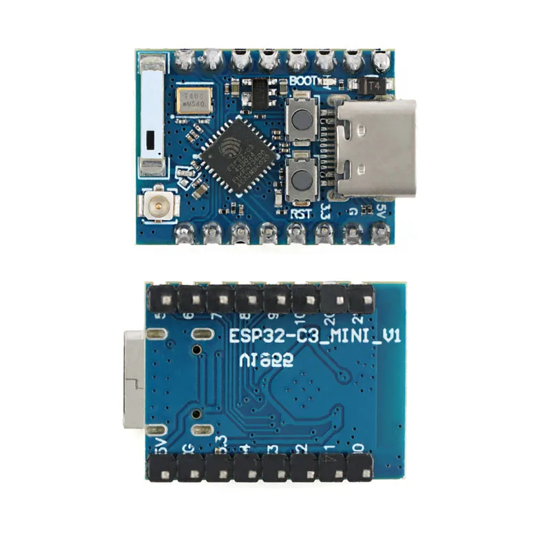 Фото Плата разработки ESP32-C3-SuperMini, модуль ESP32-C3-PRO с поддержкой Wi-Fi 2.4G и Bluetooth, контроллер для программирования и обучения, основной модуль. №3