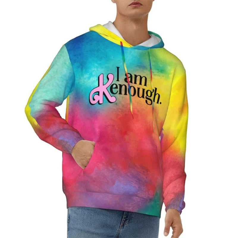 

I Am Kenough Merch Hoodies Men Fashion Casual Harajuku Hiphop Sweatshirts Pullover Tie Dyes Decoration Printed Streetwear Unisex