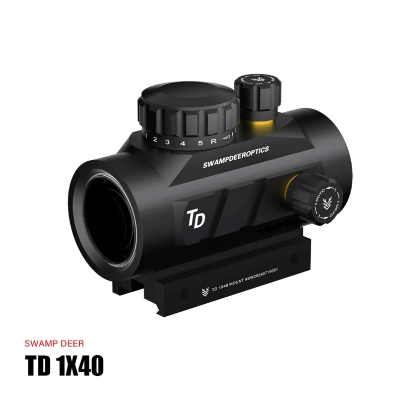 Фото TD1X40 красная точка голографическое красно-зеленое пятиуровневое освещение с большим полем зрения и регулируемым металлическим перекрестием №1