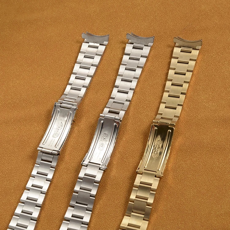 20mm Curved End Oyster Stainless Steel Solid Bracelet Watch Strap For Rolex Watch Band