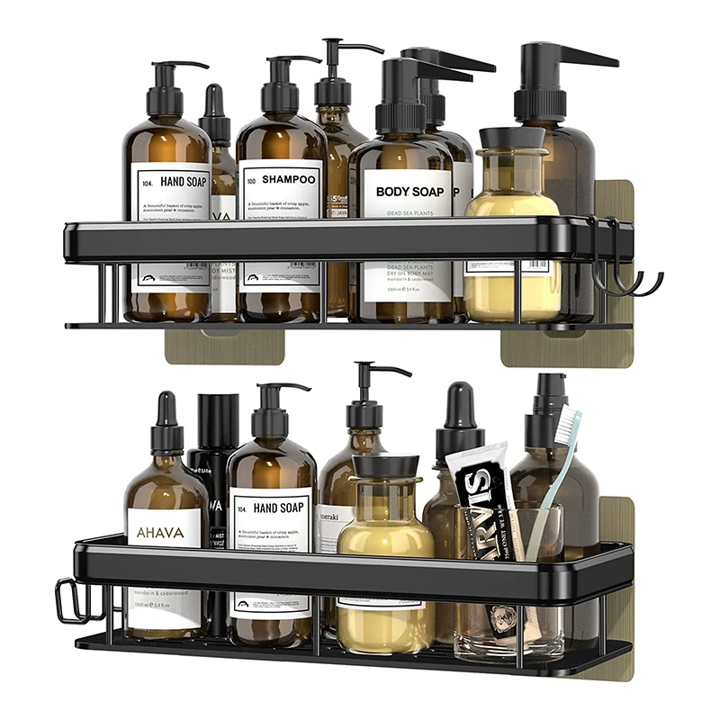 

Bathroom Accessories Shower Caddy In Aluminum Anti-rust Self Adhesive Shower Caddy shelves for wall kitchen organizer