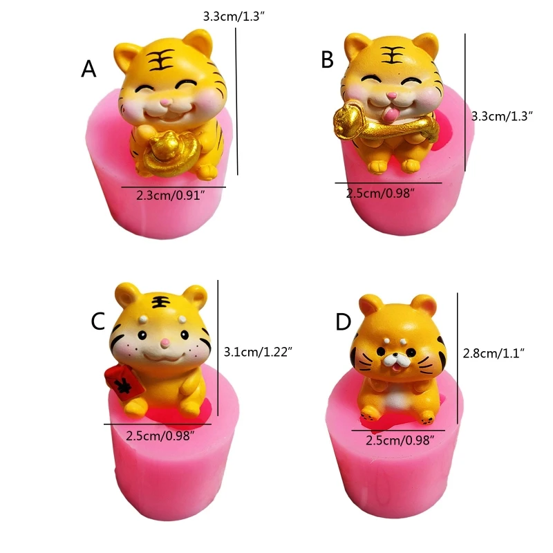 

652F необычная искусственная Тигровая форма для ароматерапии свечей из смолы, без БФА, силиконовая форма для выпечки тортов, эпоксидная смола...