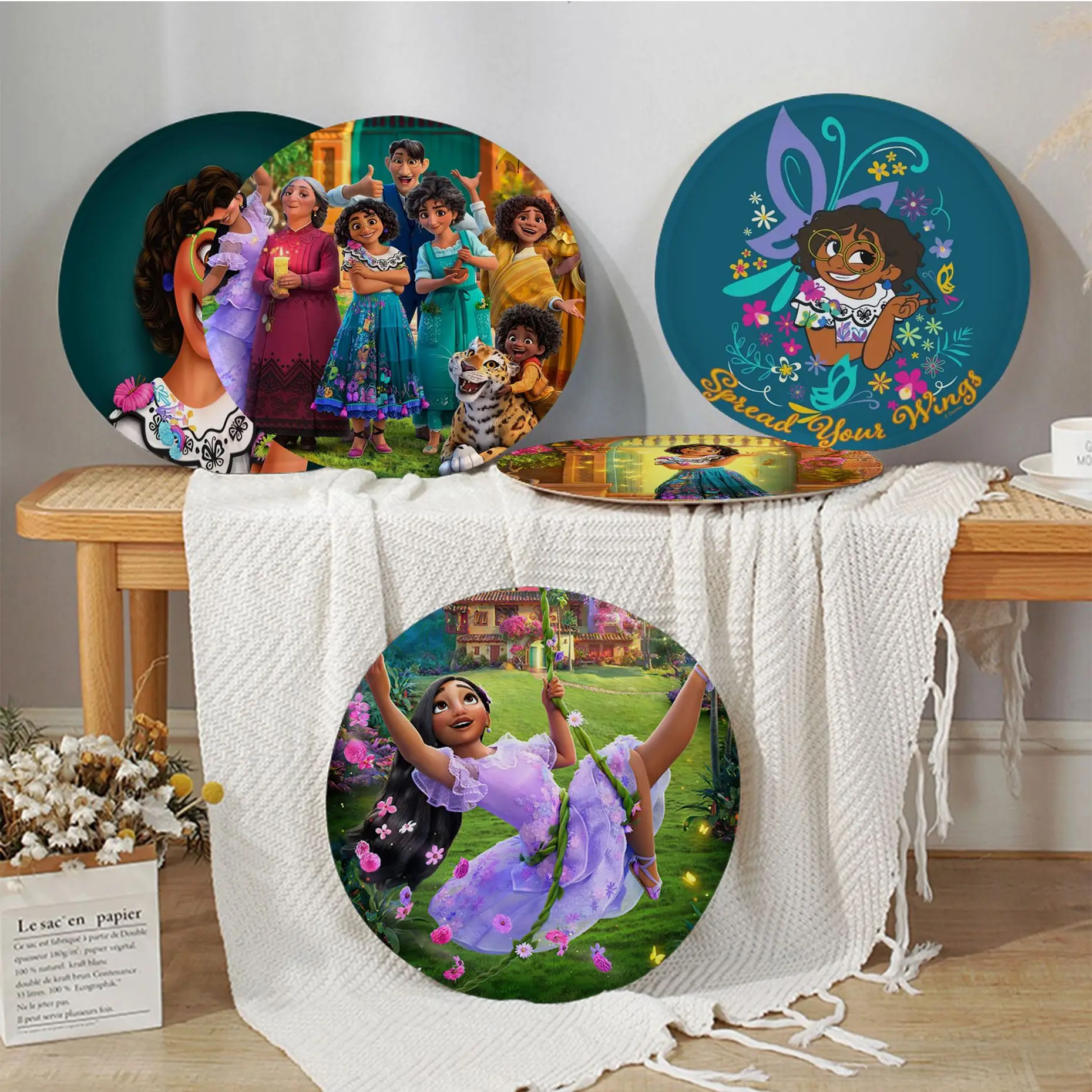 

Disney Encantos Round Seat Pad Household Cushion Soft Plush Chair Mat Winter Office Bar Stool Seat Mat