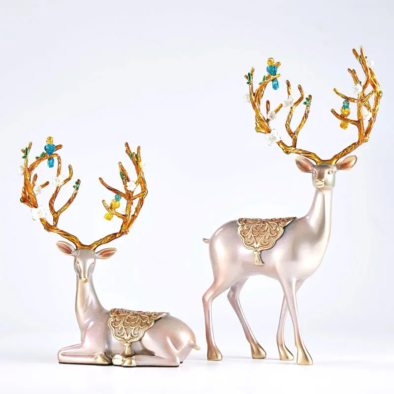 

FK082 Copper Deer Set FK099 Fine Pure Bronze Elk Decor High Quality Cuprum Ornament