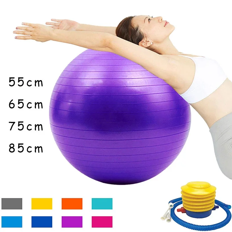 

New PVC Fitness Yoga Ball Thickened Explosion-proof Exercise Home Gym Pilates Equipment Balance Ball 45cm/55cm/65cm/75cm/85cm