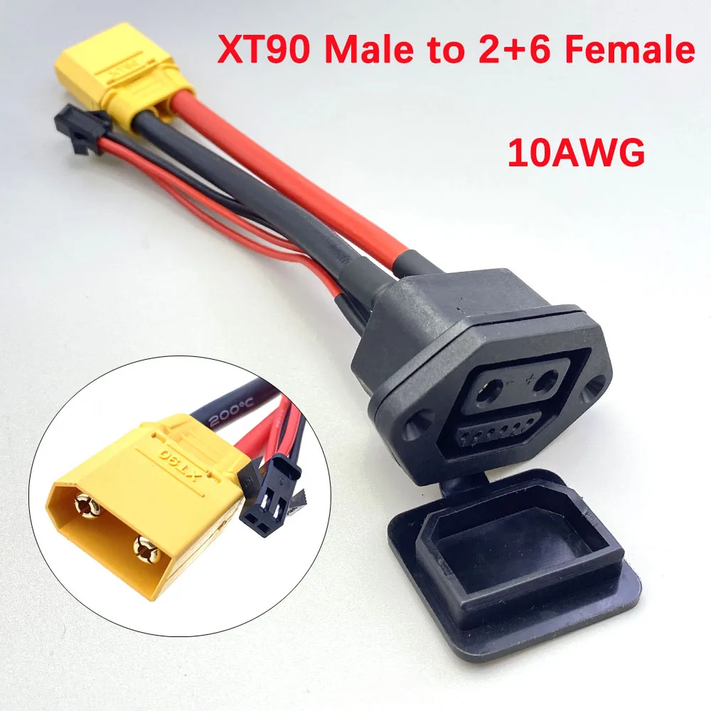 

XT90 на 2 + 4/2 + 6 разъемов для зарядки литиевой батареи, электрический сильноточный разрядный порт, адаптер, 4-квадратный разъем для зарядки