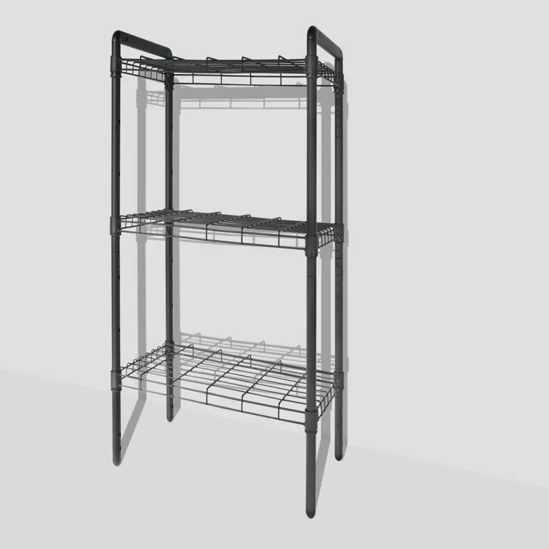 

3-Tier Wire Shelving Storage Rack, Black