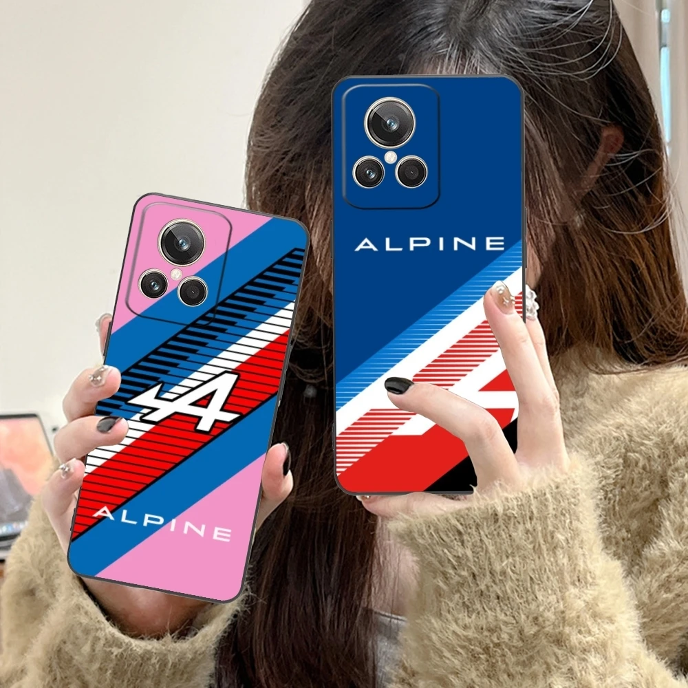 F1 A-Alpine Cool Mobile Cell чехол для телефона Realme GT 2 9i 8i 7i Pro X50 X2 C35 C21 C20 C11 C3 Black Soft Phone Cover Shell