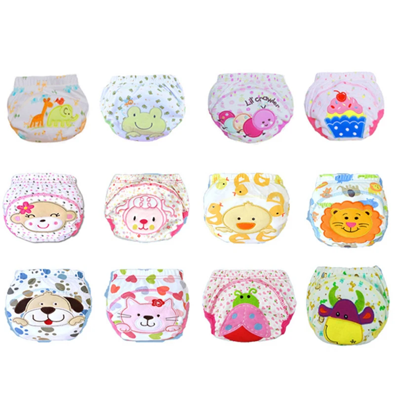 Potty Training Pants Toddler Baby Washable Reusable Diapers Cotton Cartoon Pull-up Nappies Baby Cloth Diaper Boys Girl Underwear