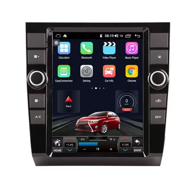 Автомобильный радиоплеер CarPlay Android 13 для Audi A4 2002-2008 базовый красный экран GPS Navi