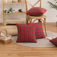 1pc simple classic red checkered pillowcase 4545cm geometric pattern sofa cushion cover 3050cm