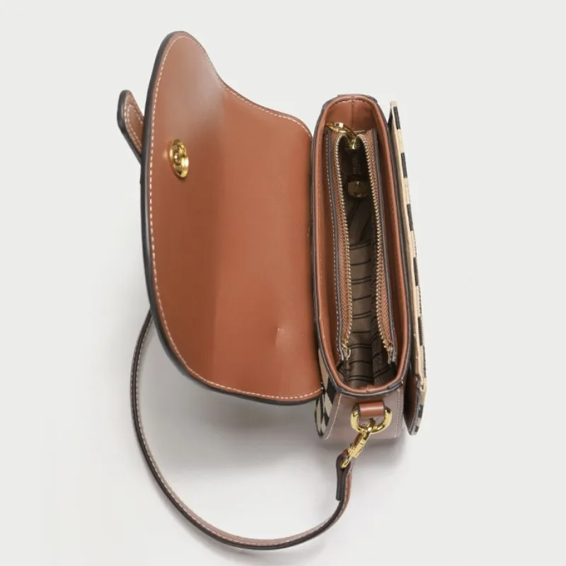 Luxury Brand Thousand Bird Check Saddle Bag Women's 2023 New Vintage Chain Underarm Bag Single Shoulder Cross-body Gg Cc Sac