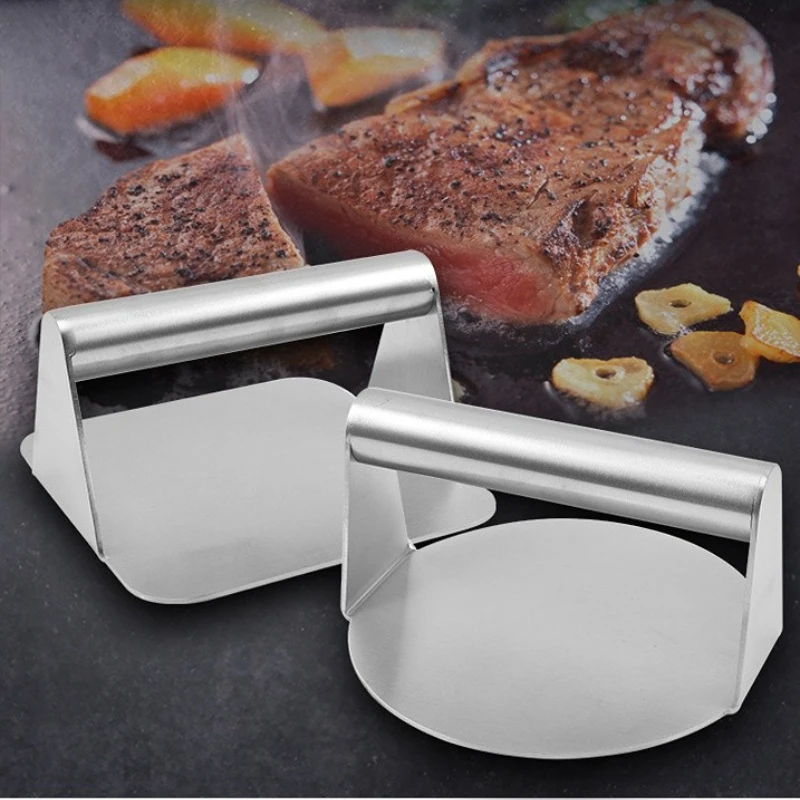 

Squeeze Hamburger Grease Round Accessories Grill Press Easy Burger To Smash Grill Top Flat Press Stainless Clean And For Steel