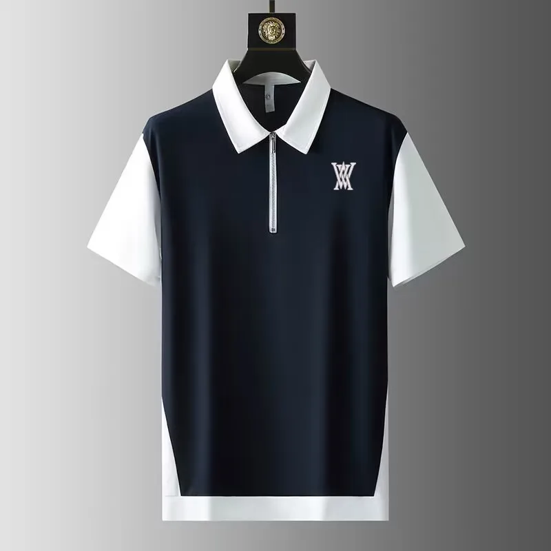 

Мужская рубашка-поло с коротким рукавом и вышивкой для гольфа, футболка с cremallera y solпа, новинка летнего сезона 2023