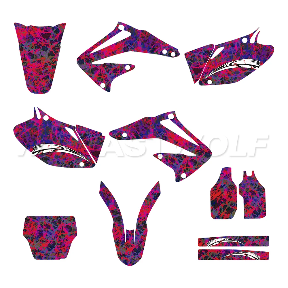 Фото Для Honda CRF450R 2002-2004: Полный комплект графических наклеек и декоративных стикеров для мотоцикла, подходит для CRF 450R, гоночный внедорожный набор наклеек. №5