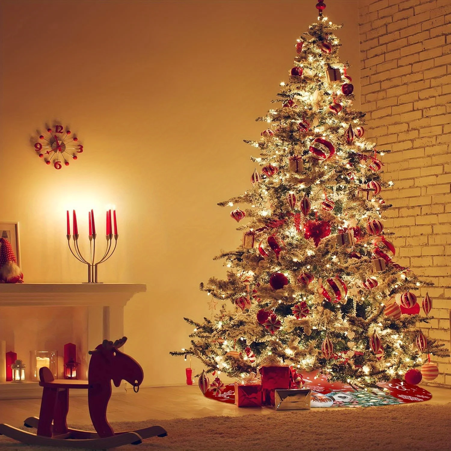 1 шт. красная юбка на рождественскую елку