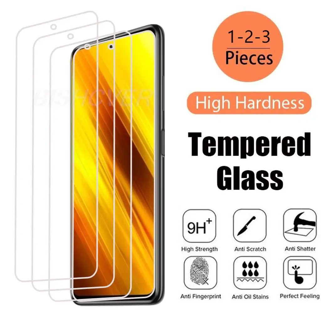 

For Xiaomi Poco X3 NFC C40 F2 M3 Pro F4 F3 GT Glass Screen Protector For Xiao Mi Pocophone F1 X3NFC Poco M4 X4 Pro 5G Glass