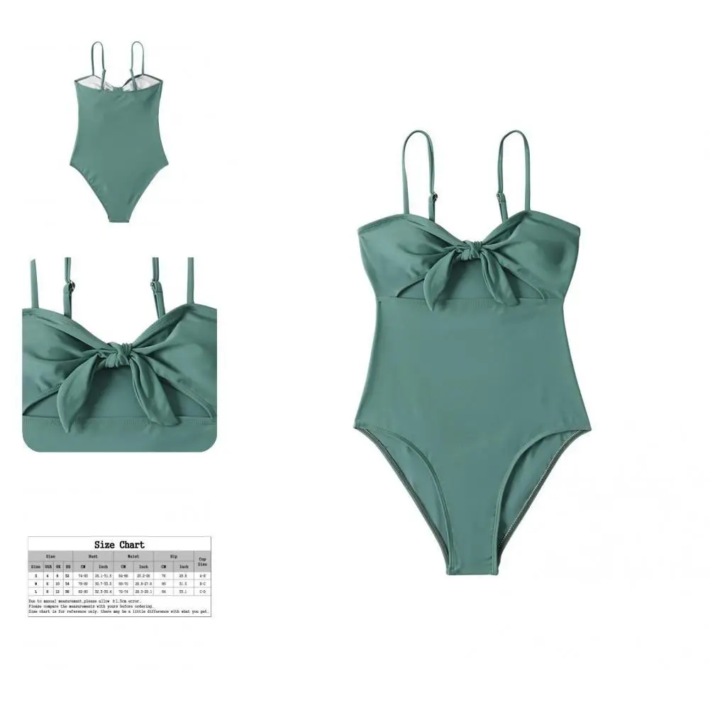 

Sexy Stylish Pure Color Backless Bikini One-piece Women Swimwear Bow for Swimming