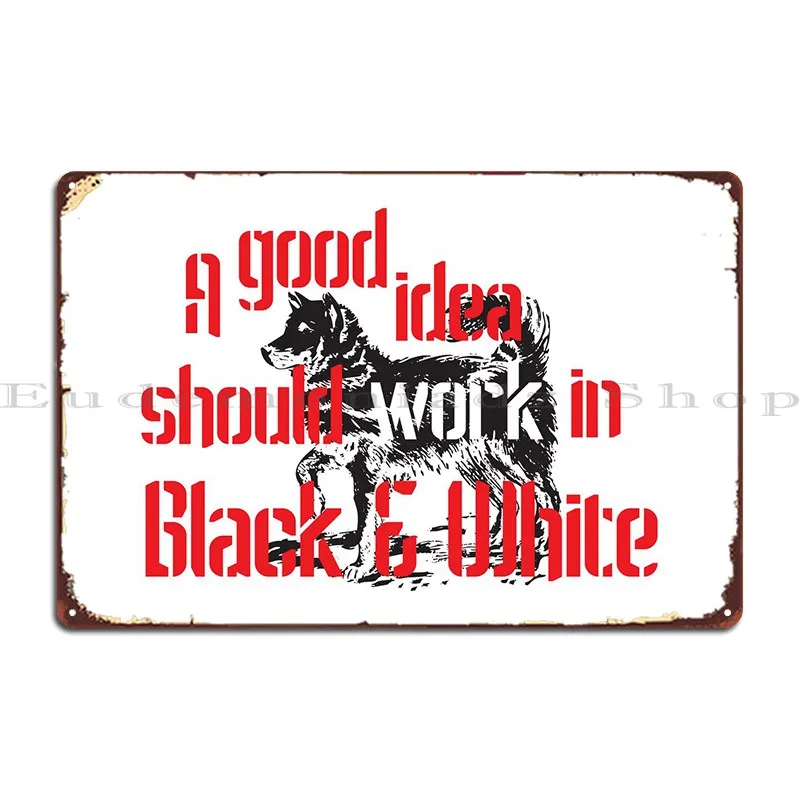 

Черно-белый металлический знак Idea дизайн клуба кухня дизайнерская роспись оловянный знак плакат