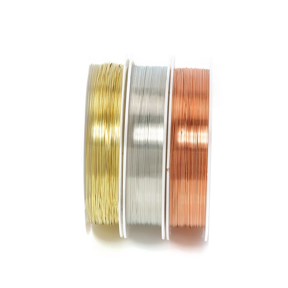 

0.2/0.3/ 0.4/0.5/0.6/0.7/0.8/1mm 1 Roll Copper Wire Metal Beading Cord Strings for DIY Crafts Jewelry Making Earring Materials