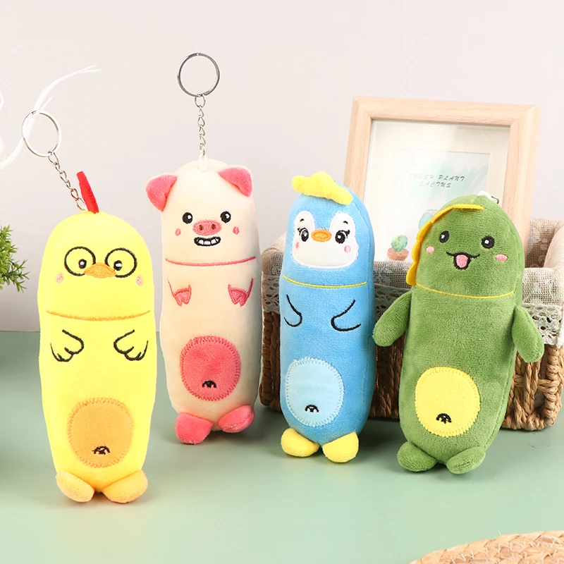 

16CM Chick Pig Animal Plush Toy Cartoon Chick Dinosaur Pig Penguin Pendant Soft Stuffed Doll Keychain Backpack Car Bag Key Ring