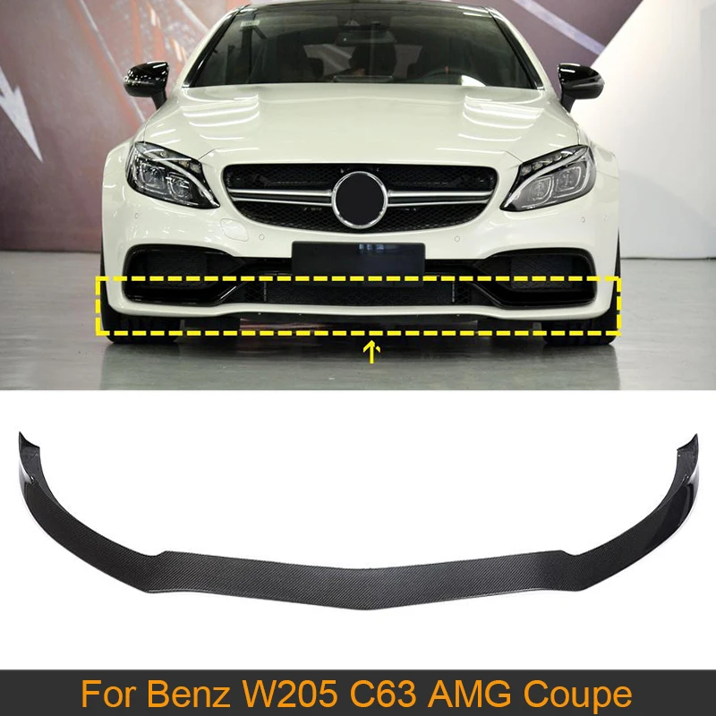 

Carbon Fiber Front Bumper Lip Chin Spoiler For Mercedes-Benz C Class W205 C205 C63 AMG Coupe 2015-2019 Front Lip Chin Spoiler