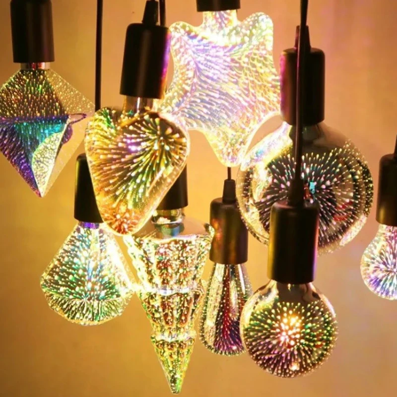

3D LED Fireworks Vintage Decoration LED Bulb LED Lamp Lighting Party Supplies E27 Bulb Star Fireworks Lamp Holiday Night Light