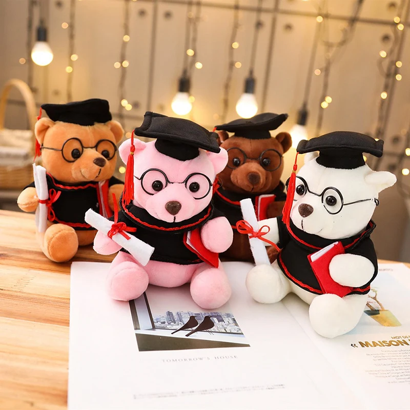 

1 Pcs 18cm Cute Dr. Bear Plush Toy Stuffed Soft Kawaii Teddy Bear Animal Dolls Graduation Gifts for Kids Children Girls