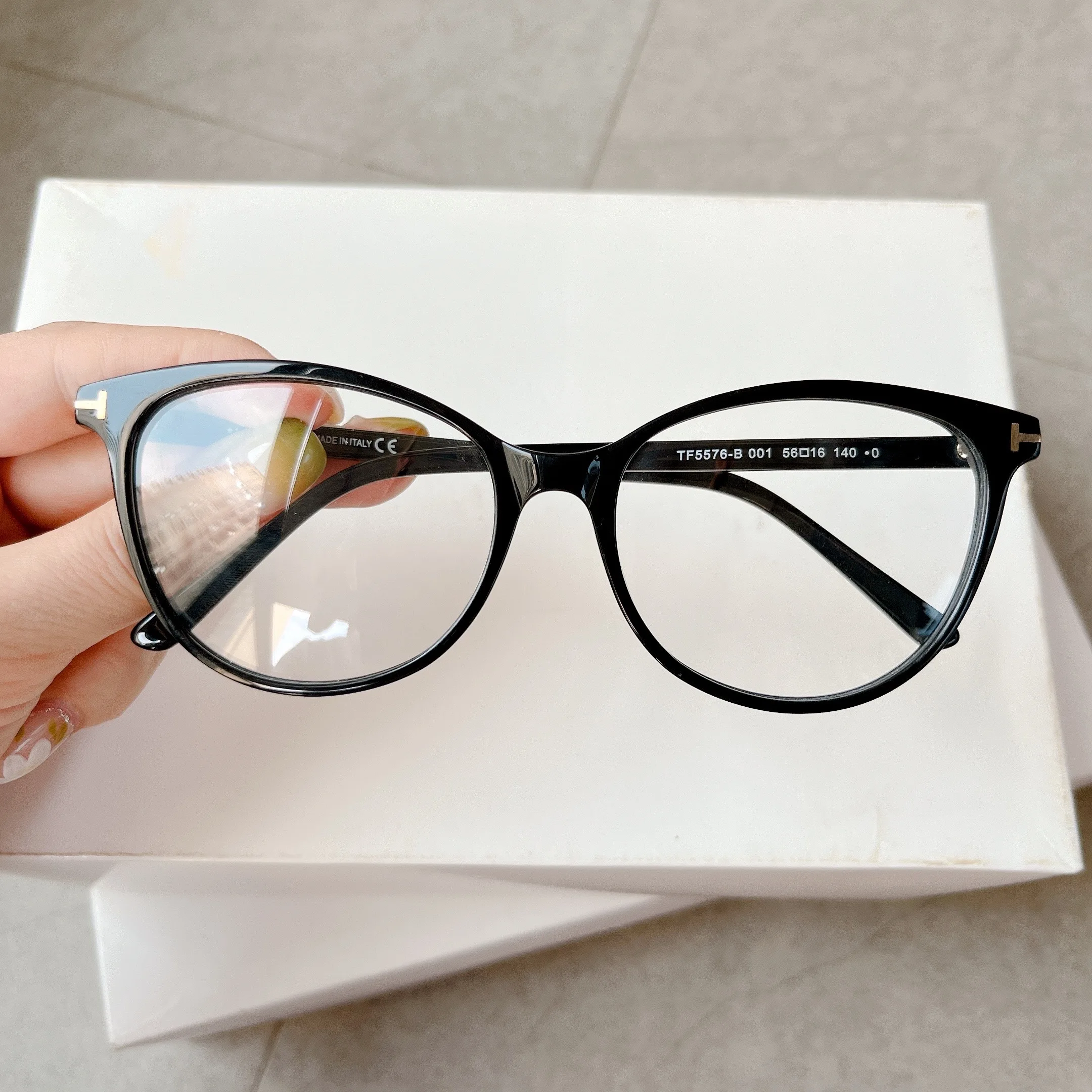 

TOM TF5576 Big Size Round Black Acetate For Women Men Frames Prescription Optical Frames Myopia Glasses tf glasses
