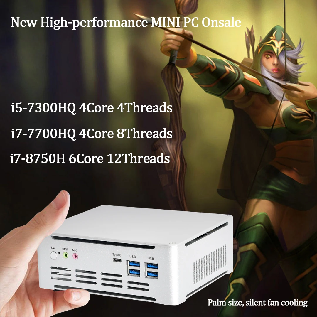 Intelcore 7Th Gen Mini Pc I5 7300Hq/I7 7700Hq Intel Uhd630 Win10 4Core 8 Thread 2.4G + 5G + Bluetooth Nuc Freeshipping Pc
