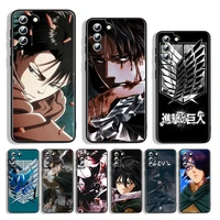 silicone cover anime attack on titan for samsung s22 s21 s20 fe ultra s10e s10 s9 s8 s7 s6 edge plus black phone case