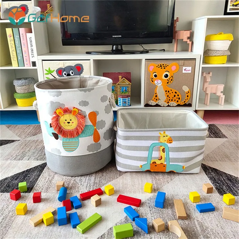 

Cartoon Lion Folding Laundry Basket Dirty Clothes Storage Basket For Kids Toys Organizers Basket Sundries Storage Barrel Large